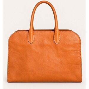 Claudia Firenze Italian Leather Doctor Bag Cognac Satchel Crossbody Tote